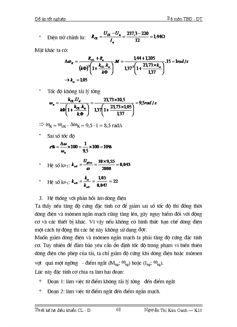 image for page Thiết kế hệ điều khiển Chỉnh lưu Động cơ một chiều