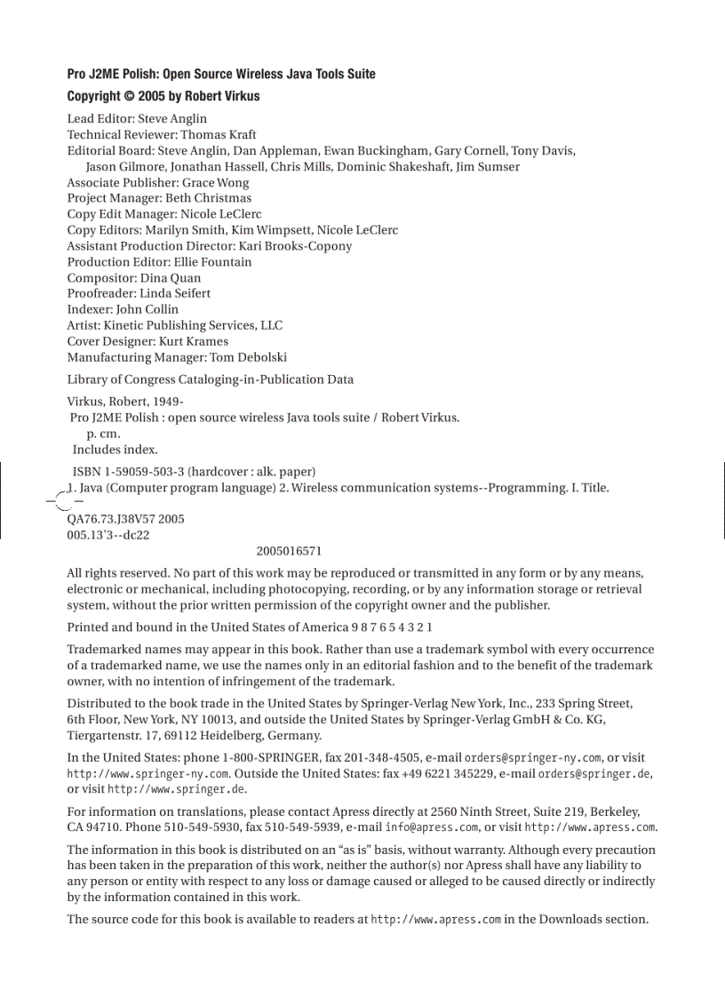 image for page Pro J2ME Polish Open Source Wireless Java Tools Suite