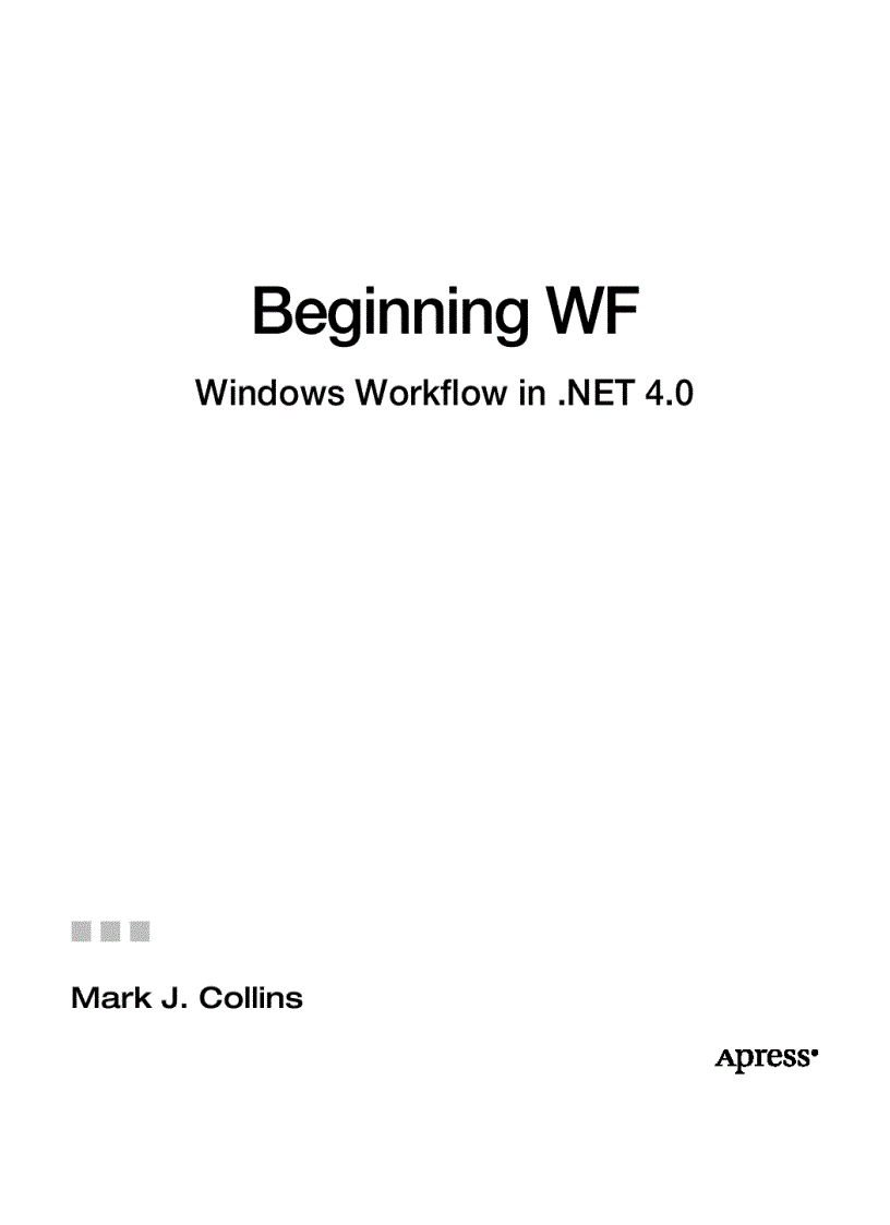 image for page Beginning WF Windows Workflow in NET 4 0