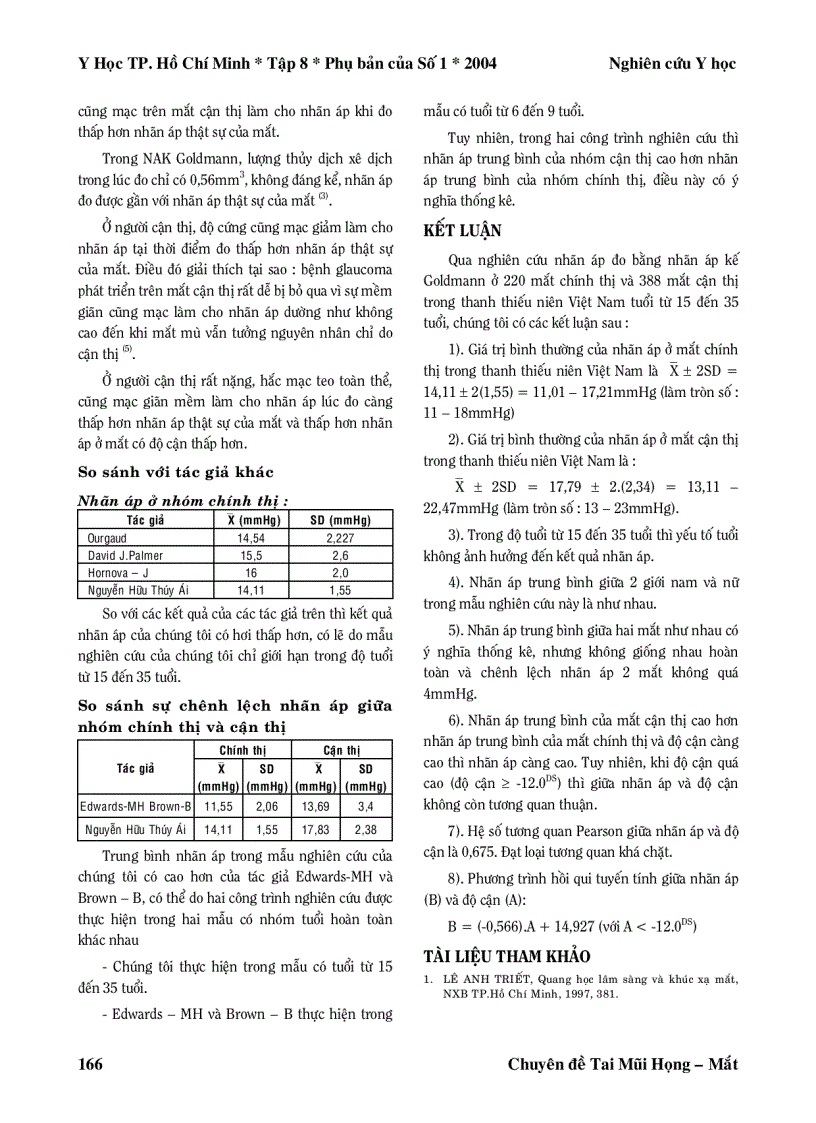 image for page So sánh nhãn áp giữa người cận thị và người chính thị trong thanh thiếu niên Việt Nam tại BV Mắt TPHCM