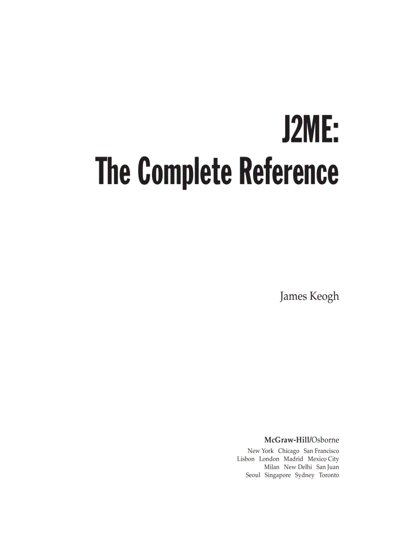 J2ME The Complete Reference