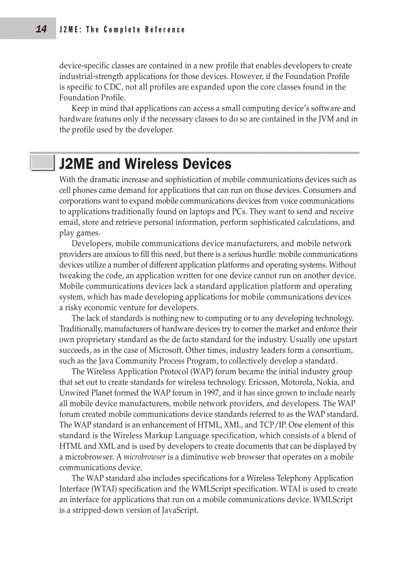 image for page J2ME The Complete Reference