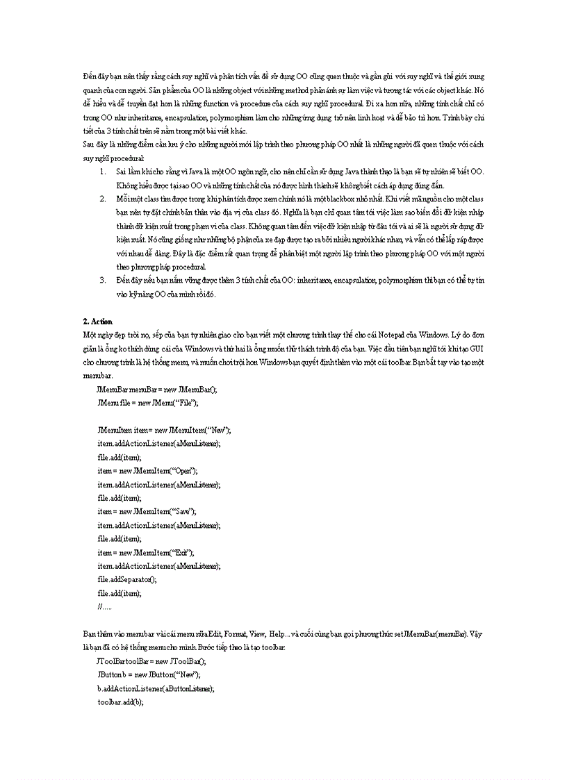 image for page Kinh nghiệm áp dụng Object Oriented trong lập trình Java