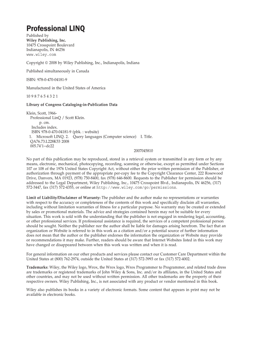 image for page Professional LINQ