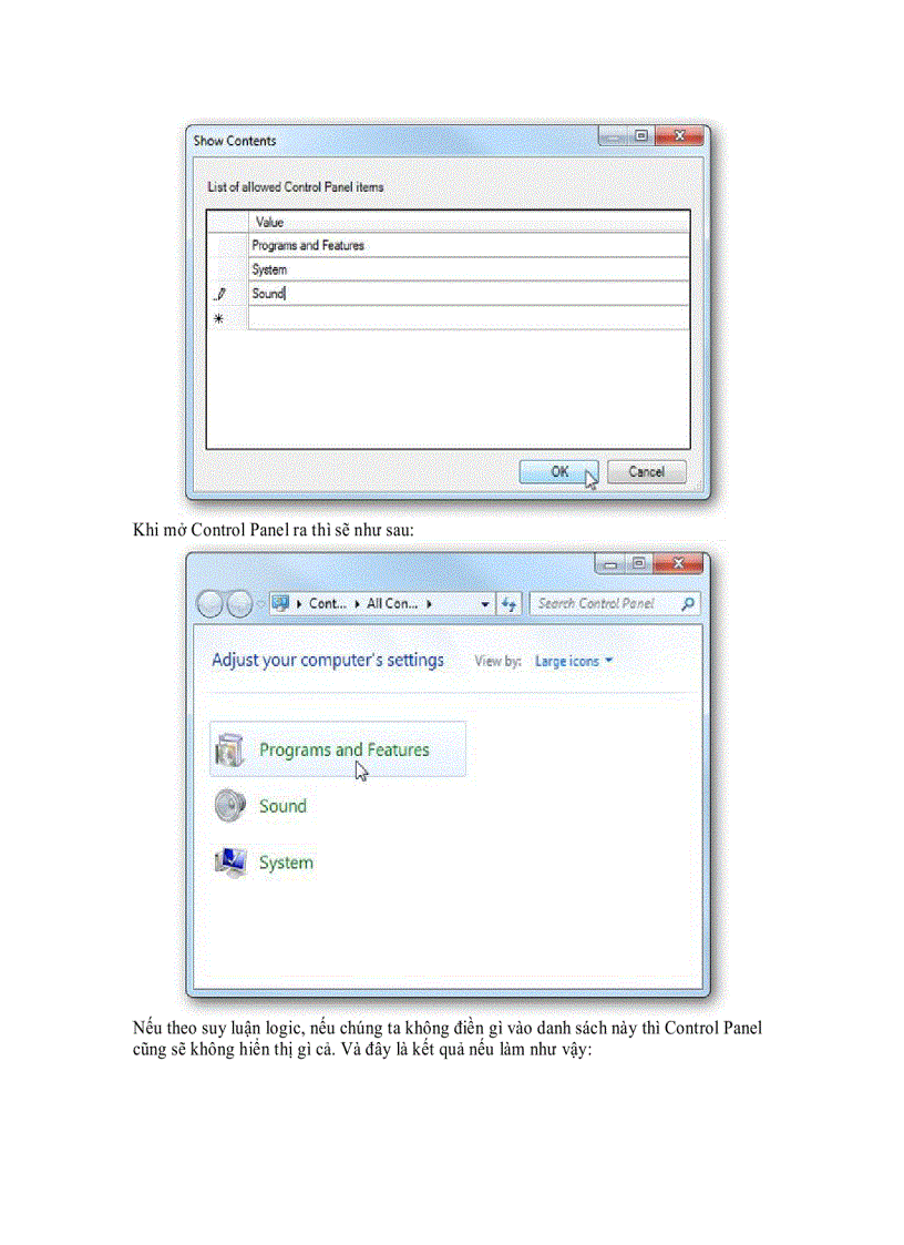image for page Giấu bớt những thành phần Control Panel trong Windows 7