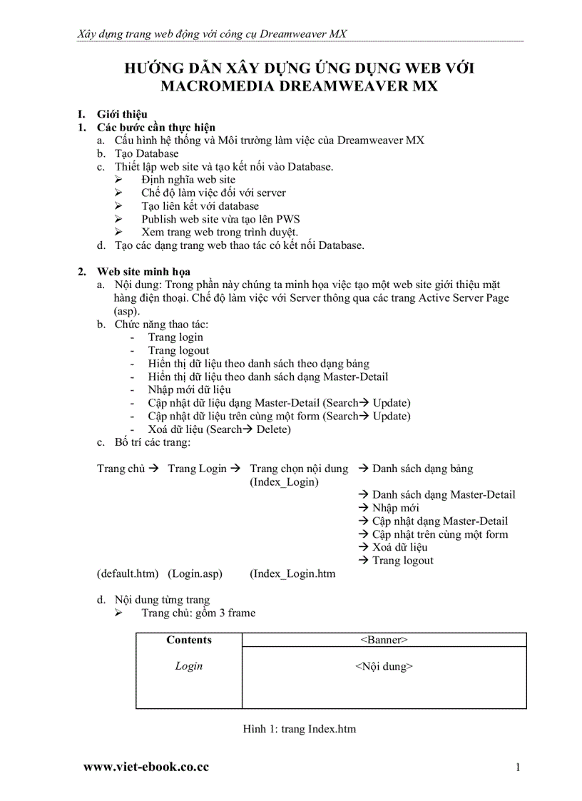 image for page Hướng dẫn xây dựng ứng dụng web với macromedia dreamweaver mx