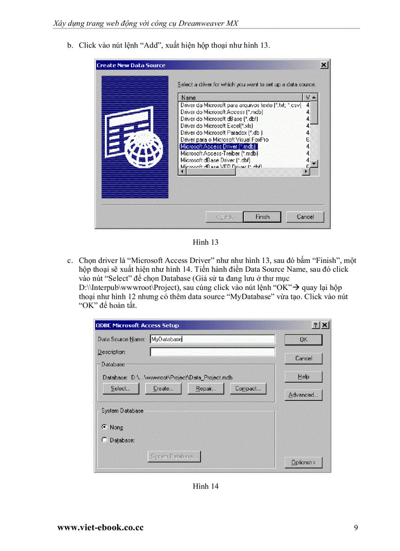 image for page Hướng dẫn xây dựng ứng dụng web với macromedia dreamweaver mx