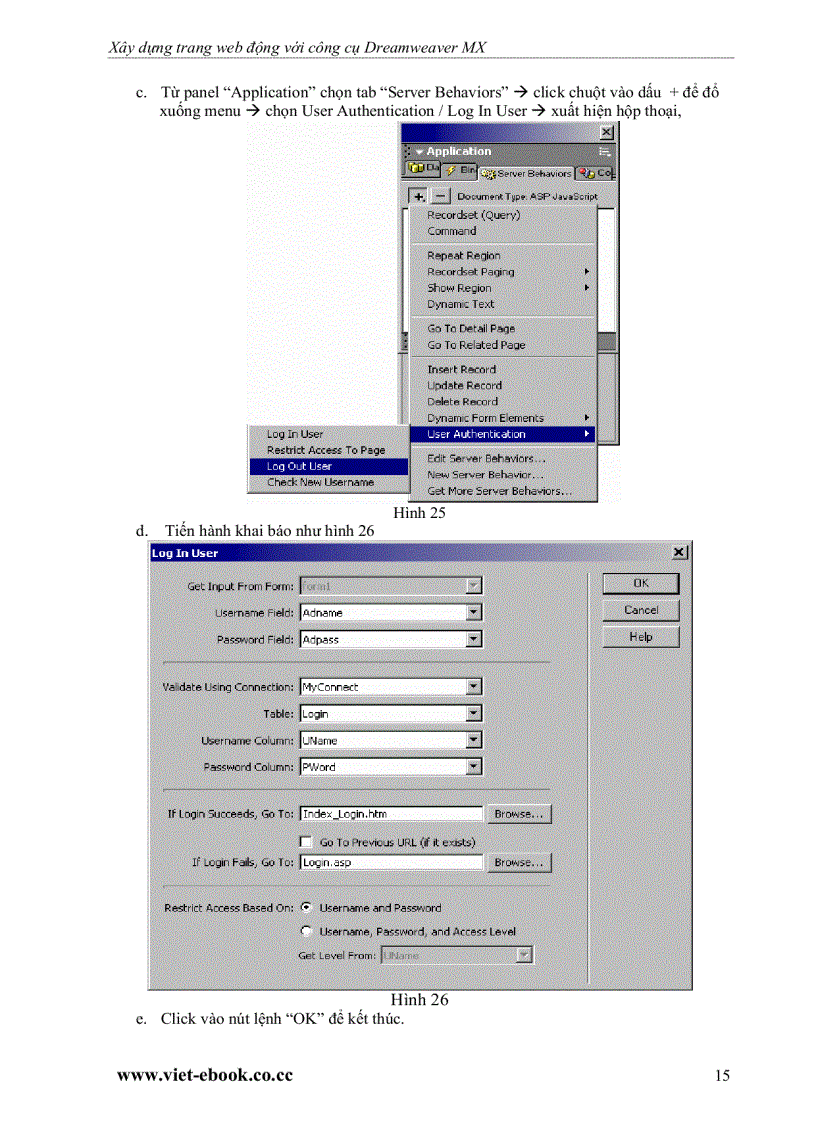 image for page Hướng dẫn xây dựng ứng dụng web với macromedia dreamweaver mx