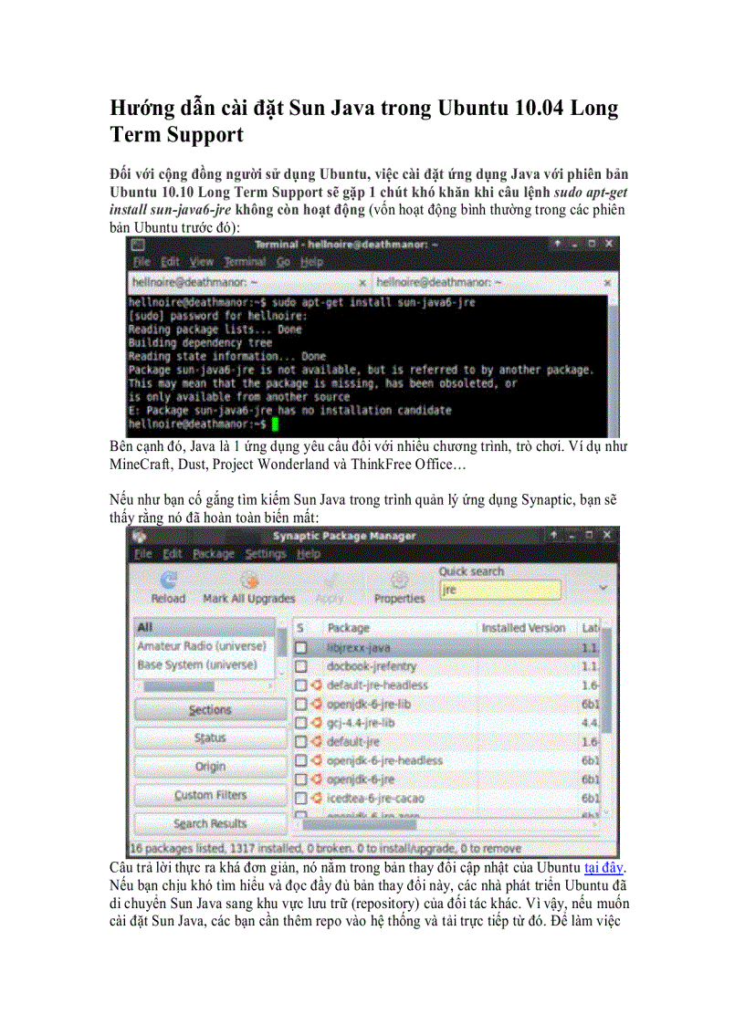 image for page Hướng dẫn cài đặt Sun Java trong Ubuntu 10 04 Long Term Support