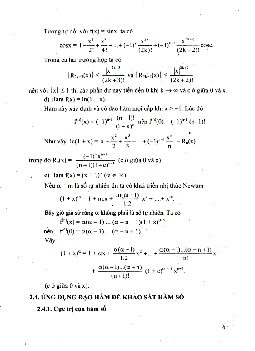 image for page Toán THPT bài tập về phương pháp dùng phép tính vi phân để khảo sát nghiệm của phương trình