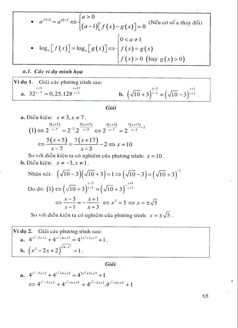 image for page Phương trình hệ phương trình mũ logarit