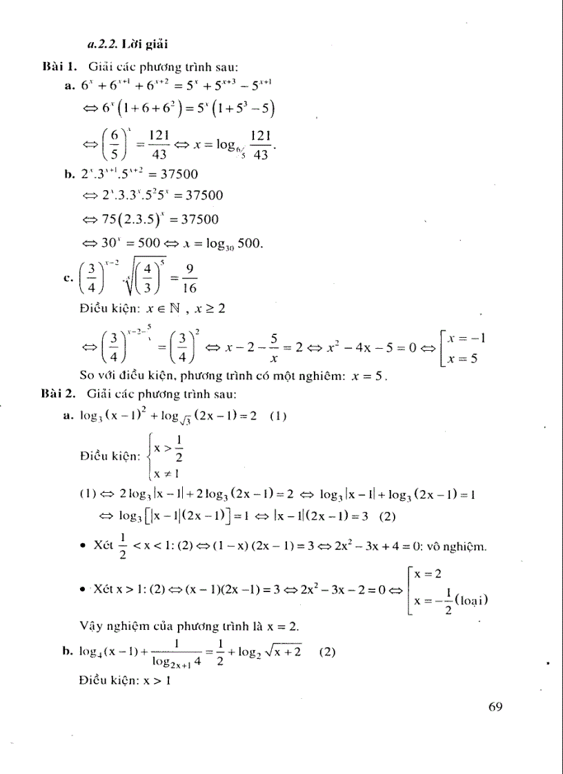 image for page Phương trình hệ phương trình mũ logarit