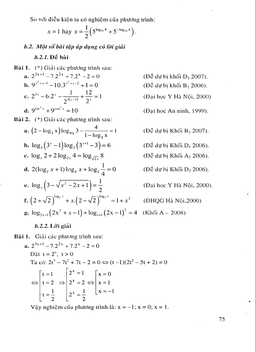 image for page Phương trình hệ phương trình mũ logarit