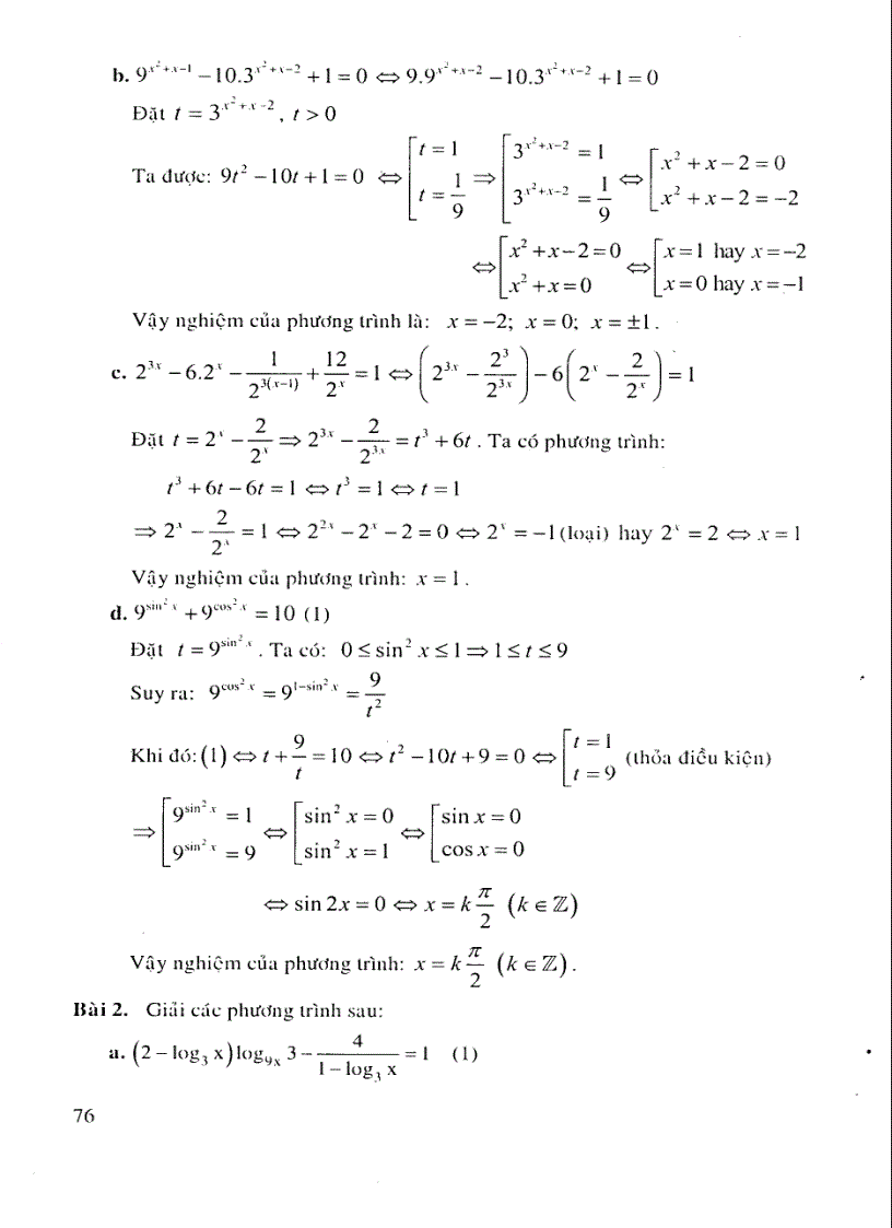 image for page Phương trình hệ phương trình mũ logarit