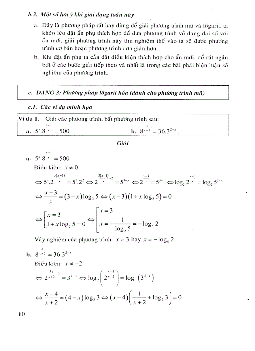 image for page Phương trình hệ phương trình mũ logarit