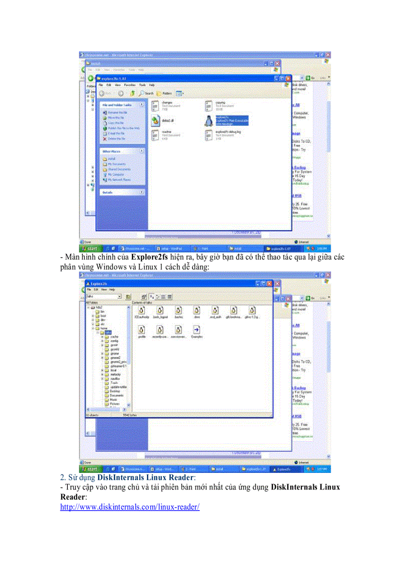 3 cách truy cập phân vùng Linux ext2 ext3 từ hệ điều hành Windows