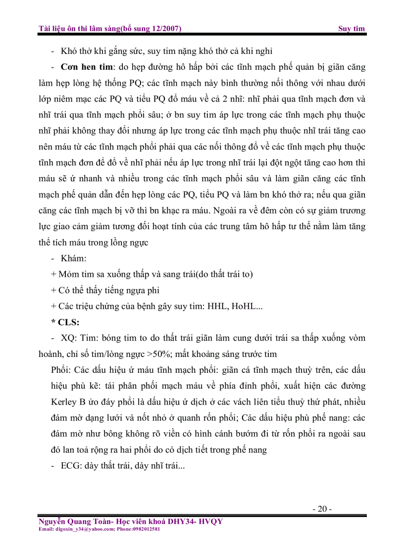 image for page Tài liệu ôn thi lâm sàng Suy tim