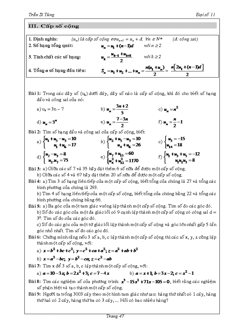 image for page Bài tập Đại số 11 chương III
