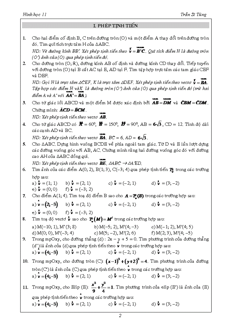 image for page Bài tập Hình học 11 chương I