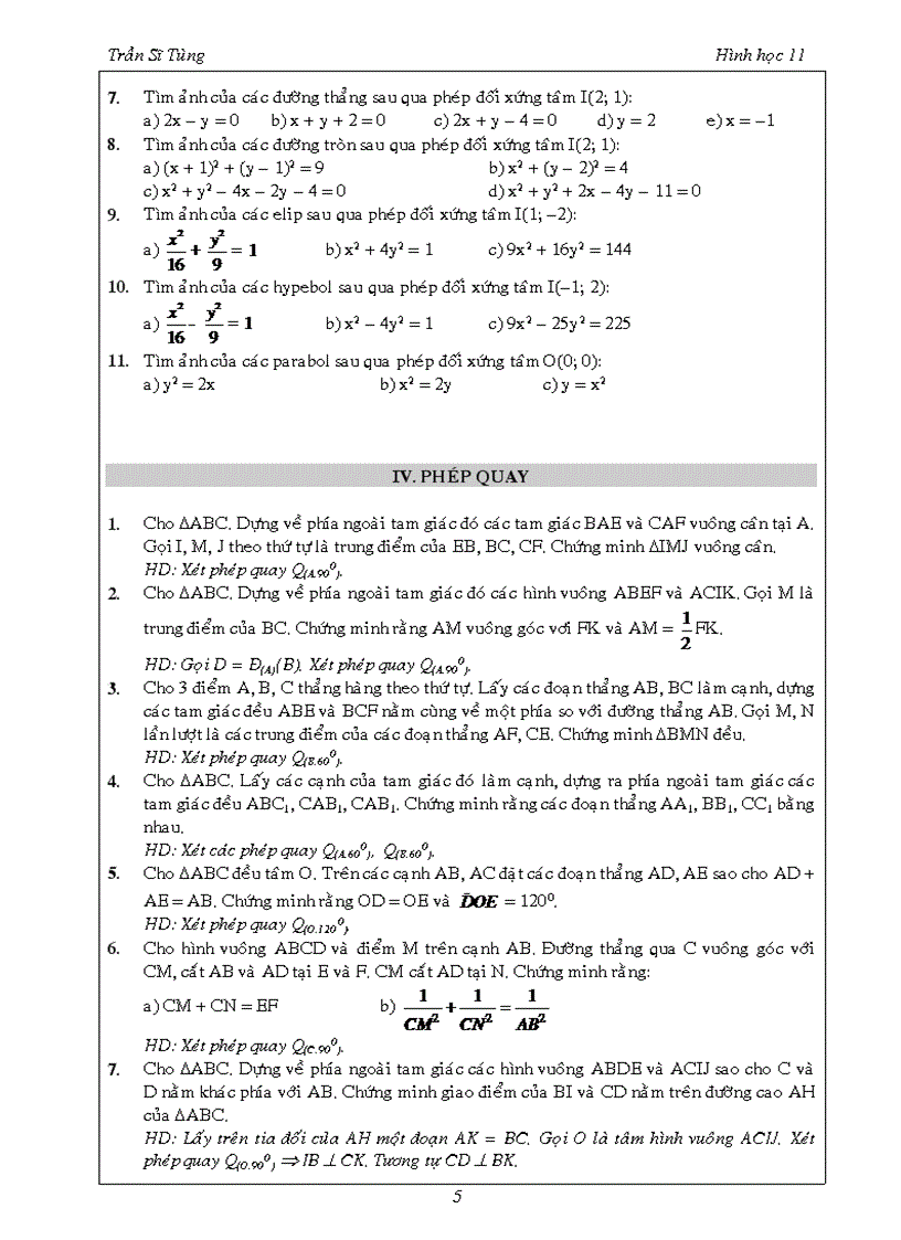 image for page Bài tập Hình học 11 chương I