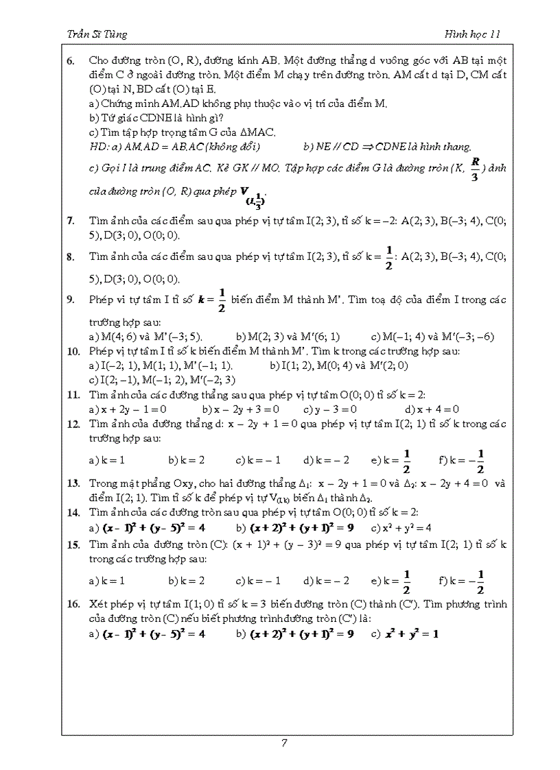 image for page Bài tập Hình học 11 chương I