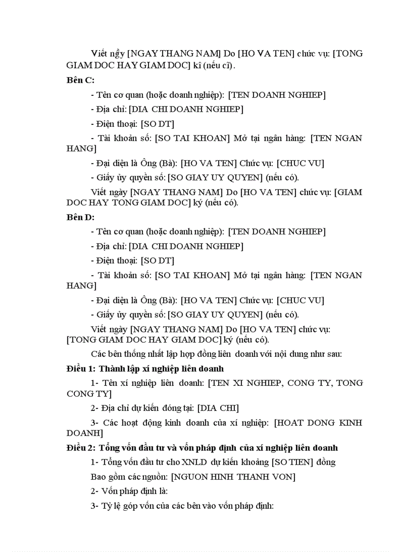 image for page Hợp đồng liên doanh