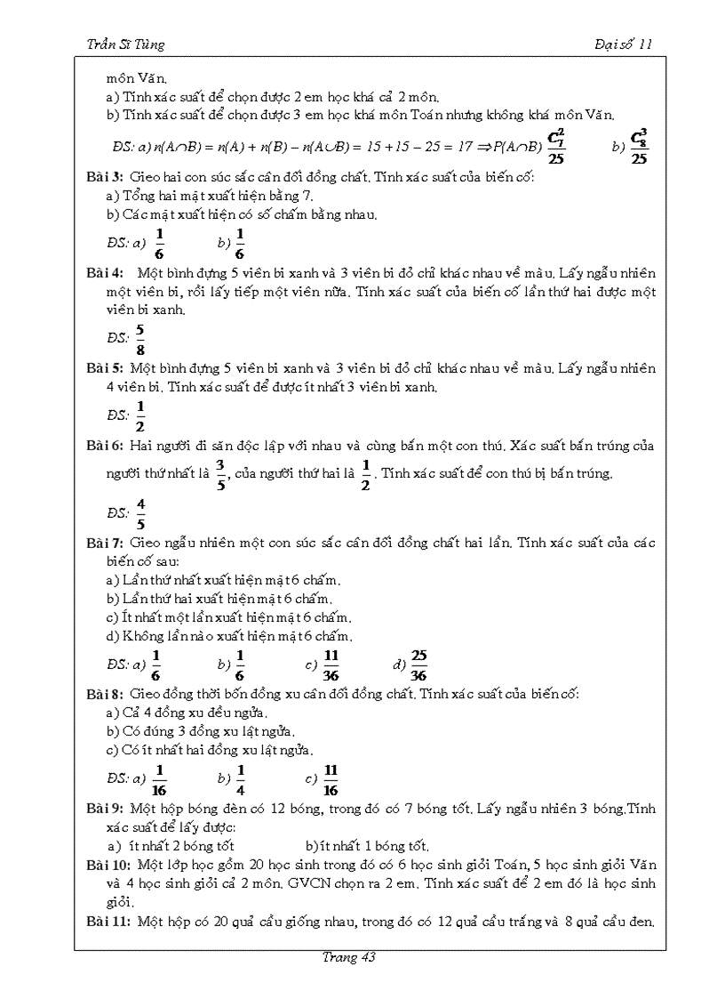 image for page Bài tập Đại số 11 chương II