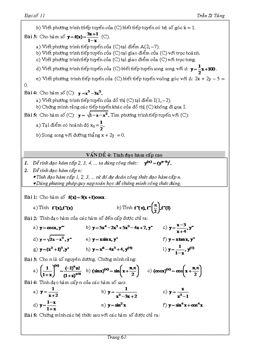 image for page Bài tập Đại số 11 chương V