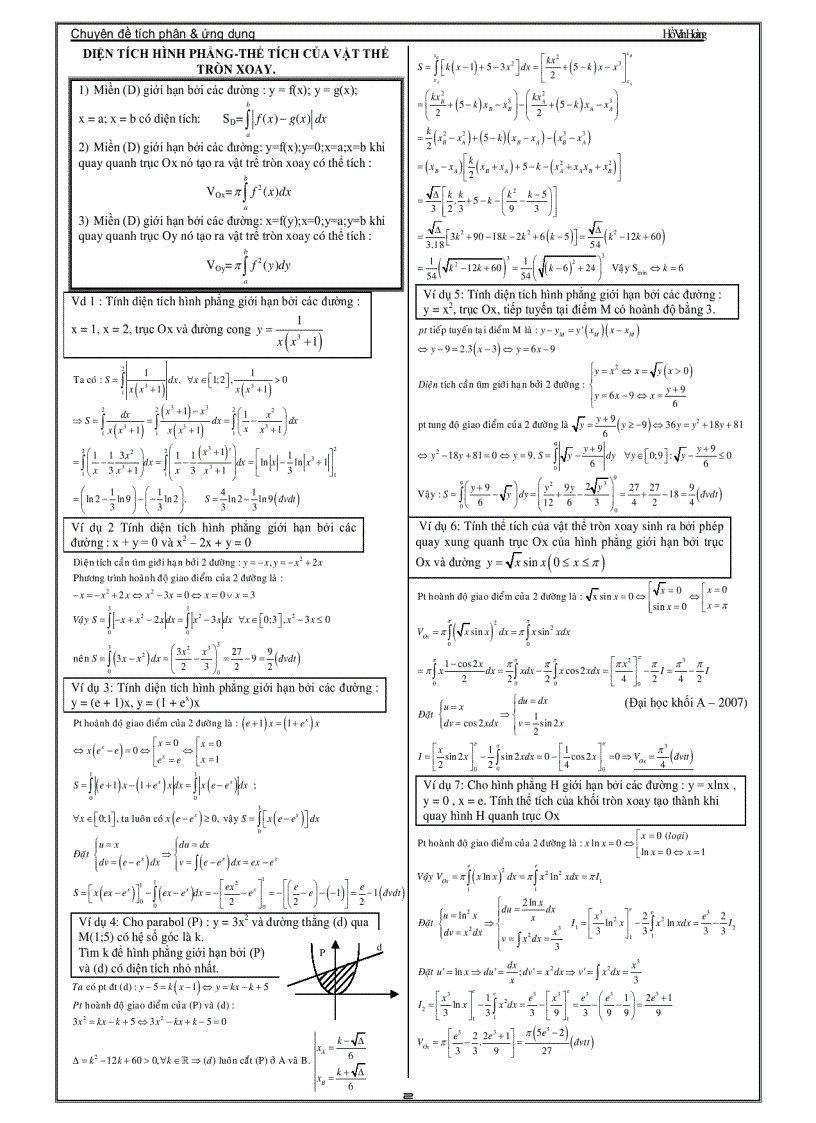 image for page Chuyên Đề Luyện Thi Đại Học Phần Tích Phân Thầy Hồ Văn Hoàng