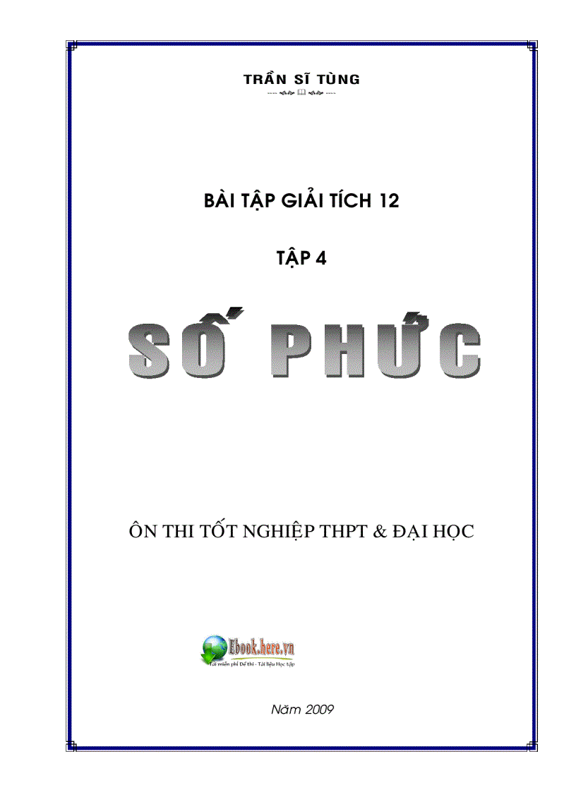 image for page Bài Tập Giải Tích 12 Số Phức Thầy Trần Sĩ Tùng