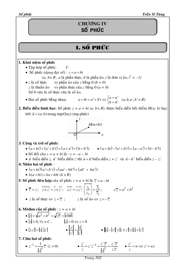 image for page Bài Tập Giải Tích 12 Số Phức Thầy Trần Sĩ Tùng