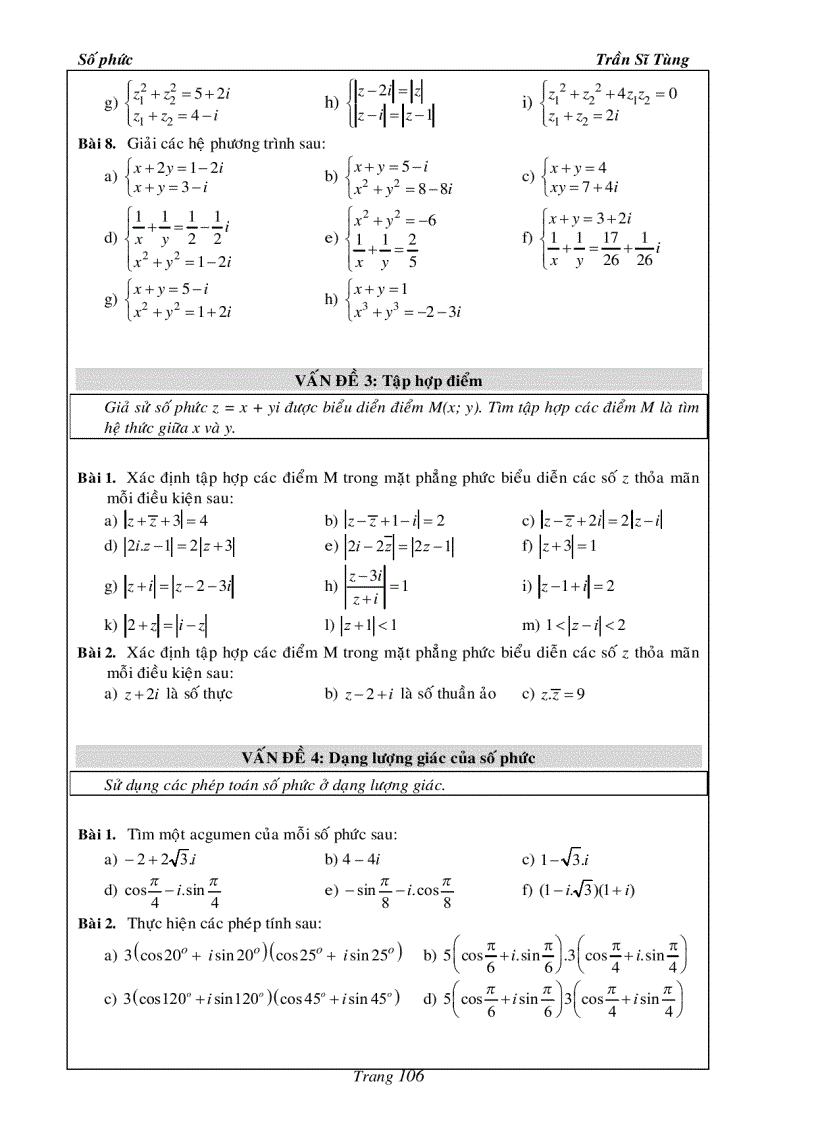 image for page Bài Tập Giải Tích 12 Số Phức Thầy Trần Sĩ Tùng