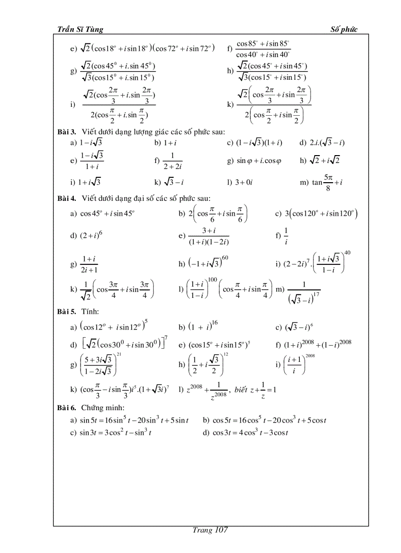 image for page Bài Tập Giải Tích 12 Số Phức Thầy Trần Sĩ Tùng