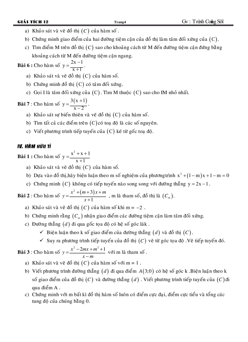 image for page Các Bài Toán Khảo Sát Hàm Số Trịnh Công Sự
