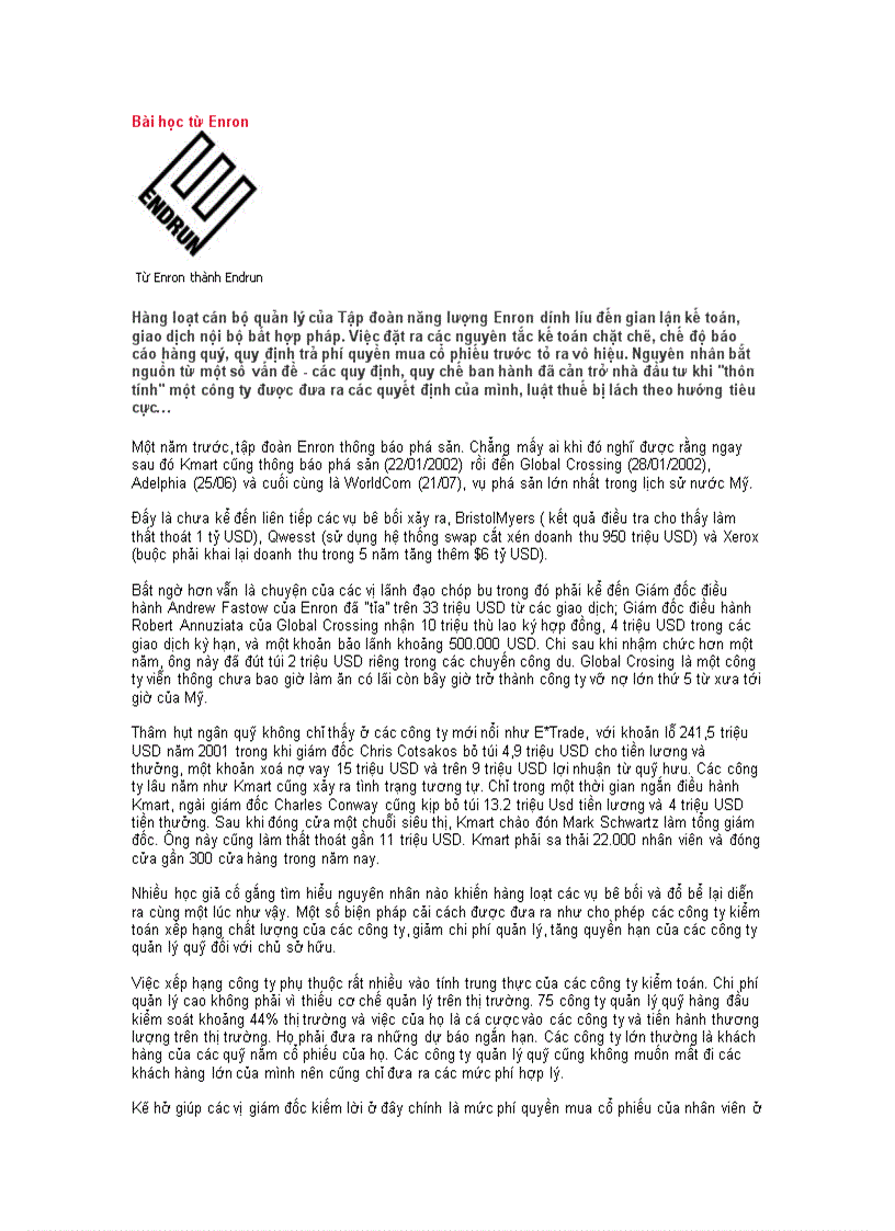 image for page Bài học từ Enron