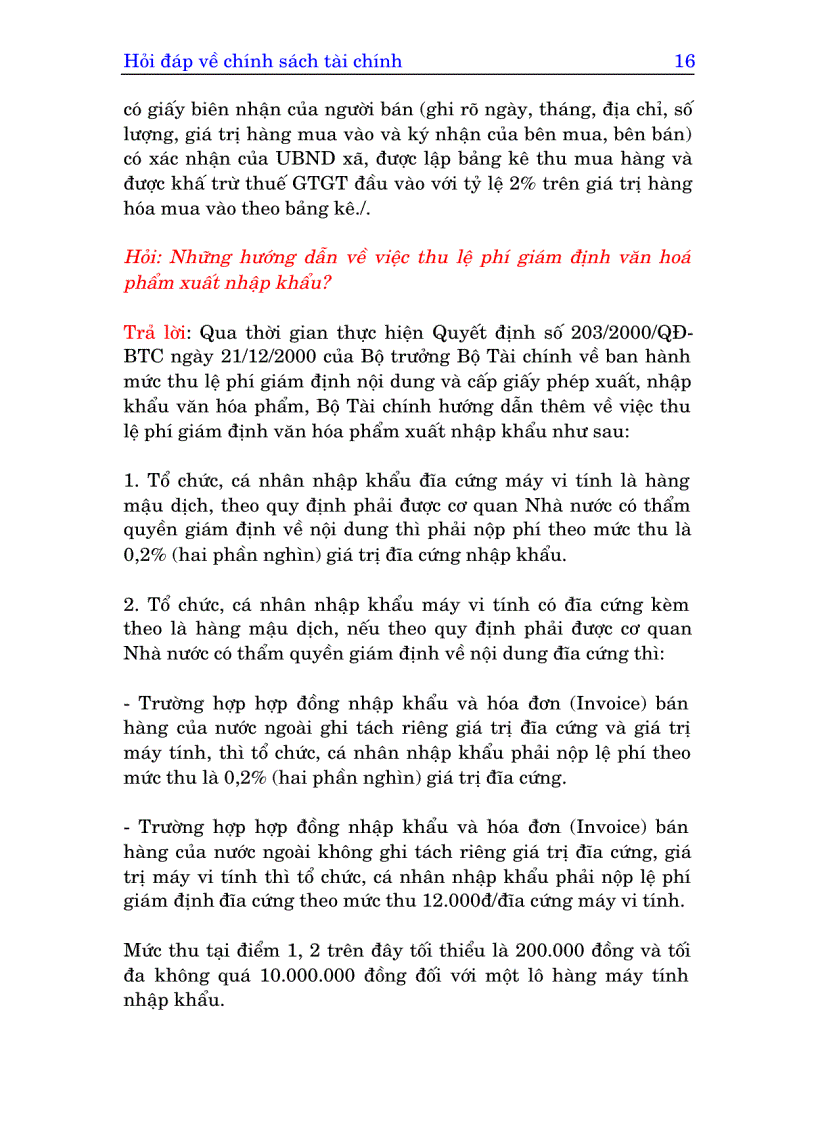 image for page Hỏi đáp về chính sách tài chính