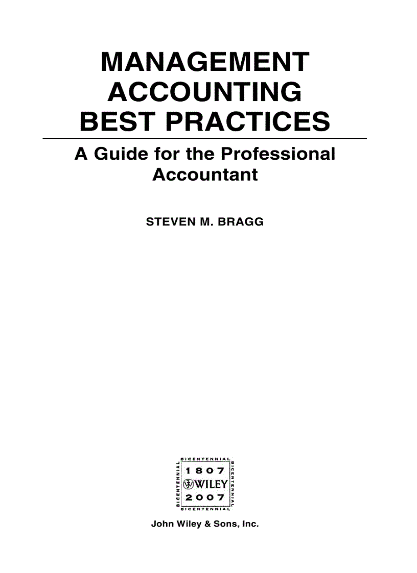 Mangagement accounting best practices