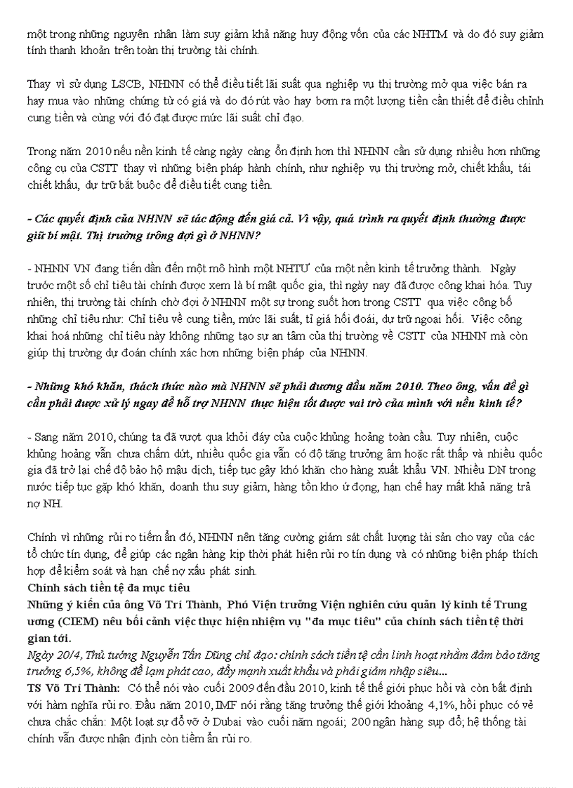 image for page Chính sách tiền tệ của nhnn