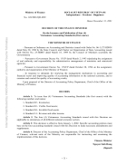 Decision of the finance minister