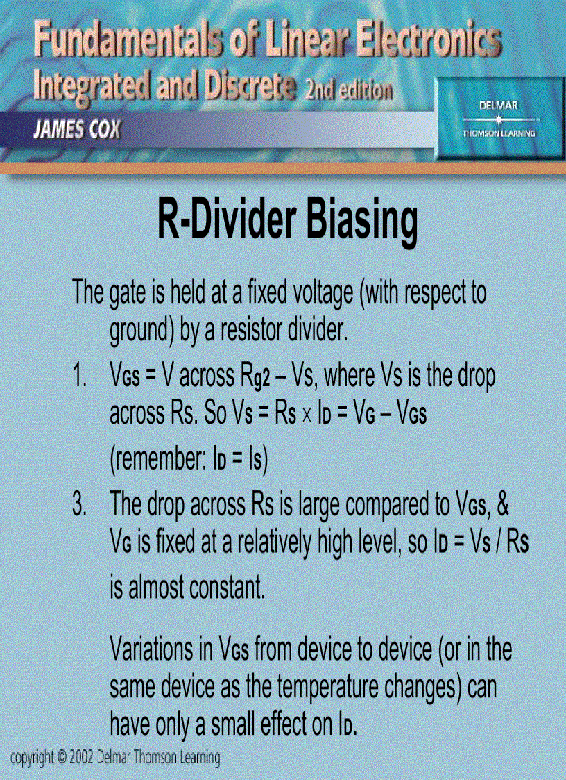 image for page Junction Field Effect Transistors
