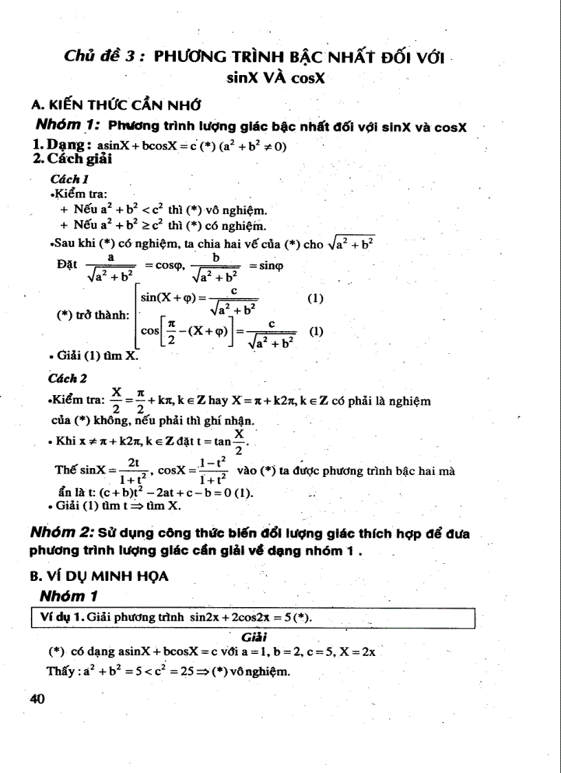image for page Chuyên Đề về Phương trình Lượng Giác