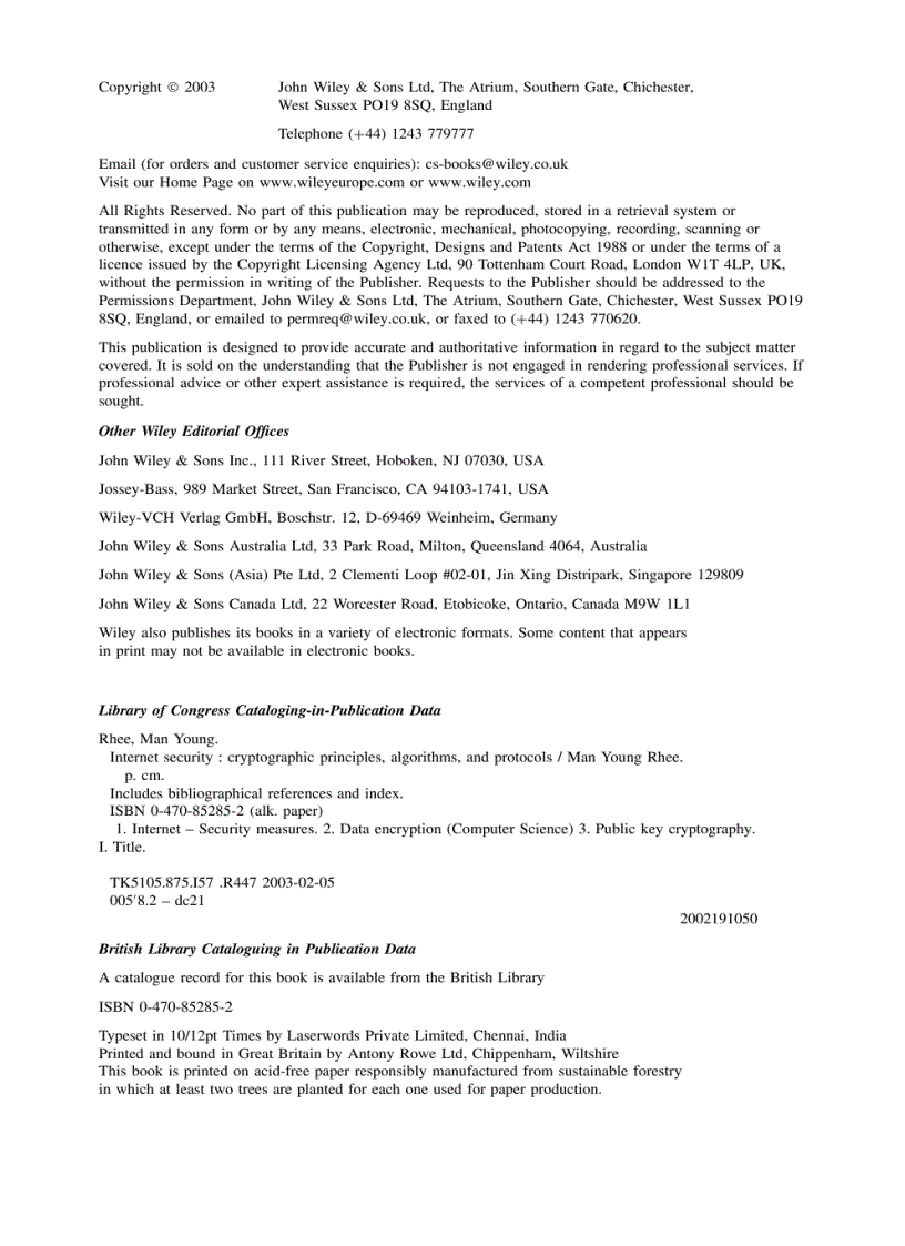 image for page Internet Security Cryptographic Principles Algorithms and Protocols