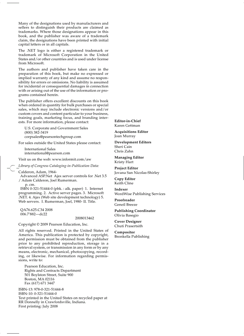 image for page Praise for Advanced ASP NET AJAX Server Controls
