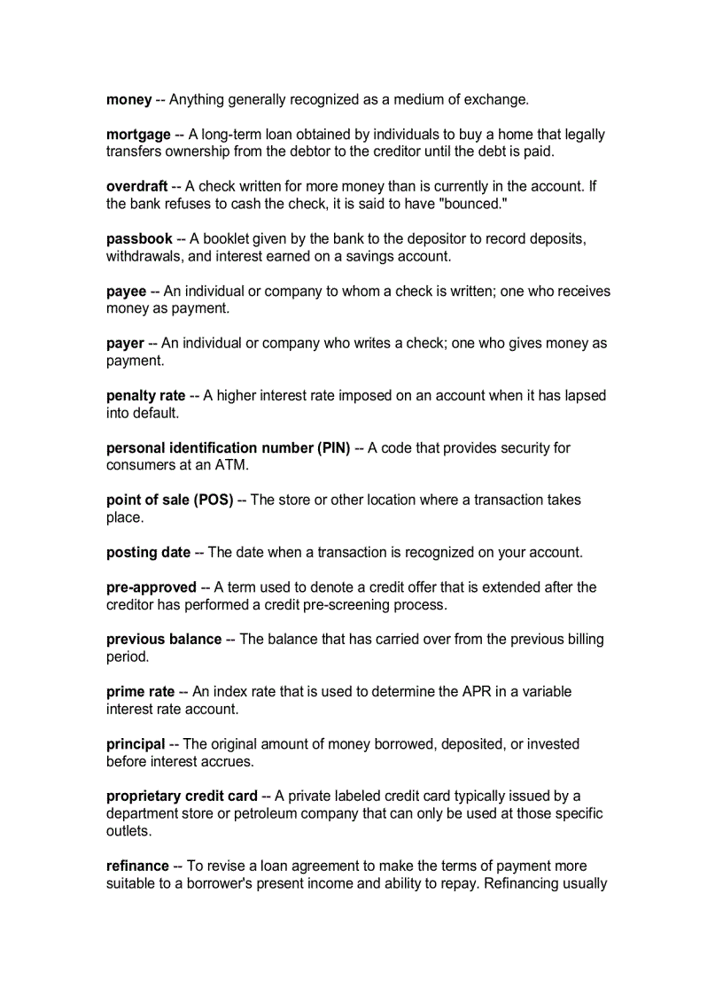 image for page Banking Terms