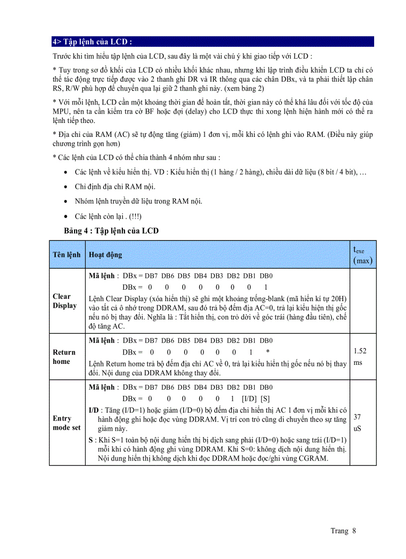 image for page LCD HD44780 Giao Tiếp Và Lập Trình Điều Khiển