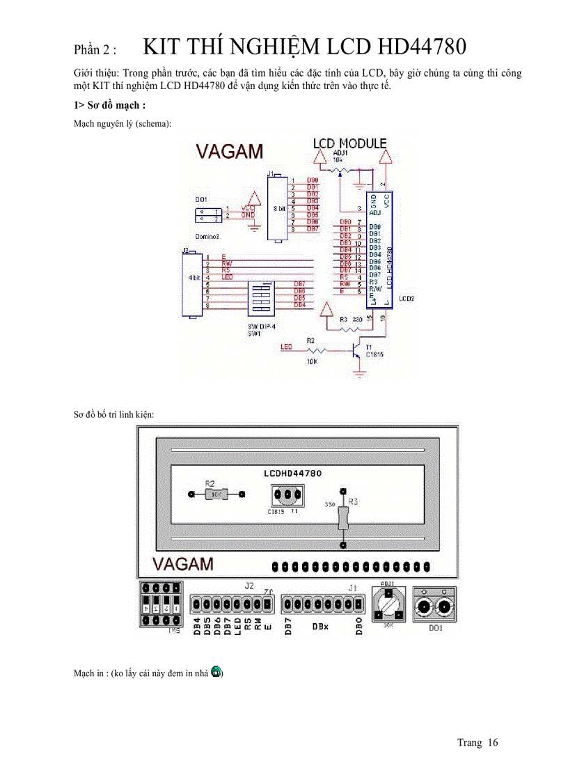 image for page LCD HD44780 Giao Tiếp Và Lập Trình Điều Khiển