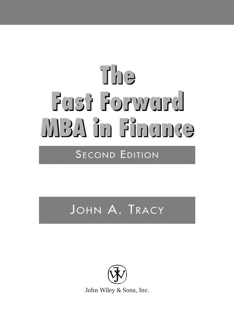 The Fast Forward MBA in Finance 2nd ed