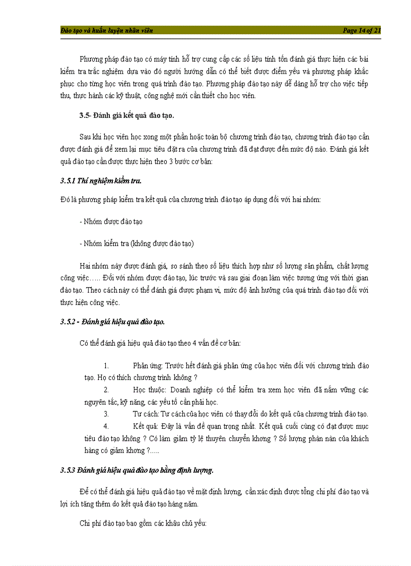 image for page Đào tạo và huấn luyện nhân viên