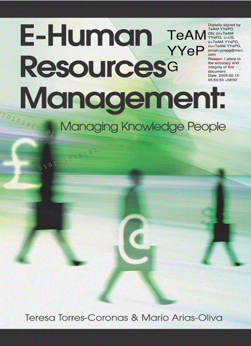 image for page E Human Resources Management Managing Knowledge People