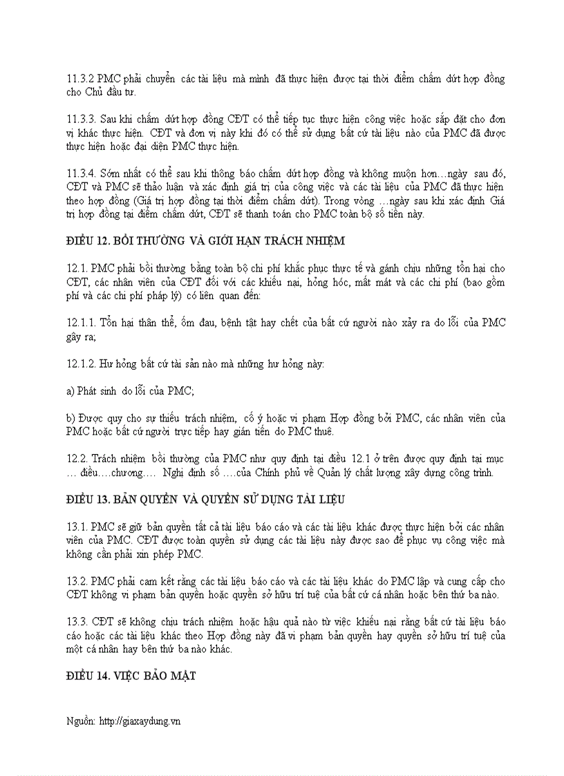 image for page Công bố mẫu hợp đồng tư vấn quản lý dự án của bộ xây dựng PMC